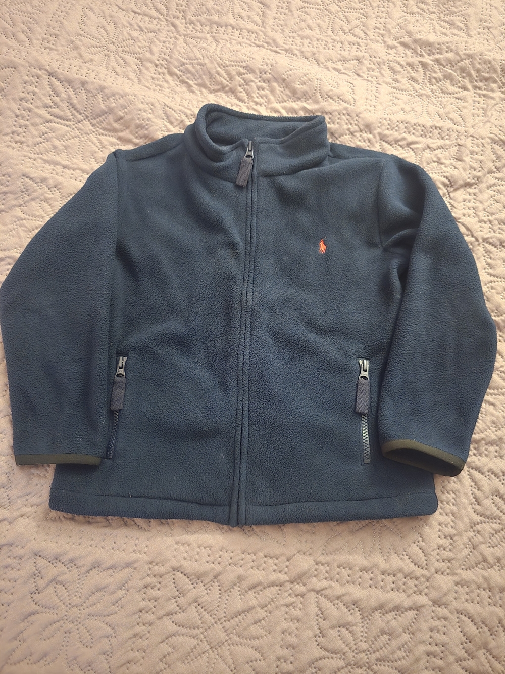 Ralph Lauren Kids Navy Fleece Zip-Up Jacket